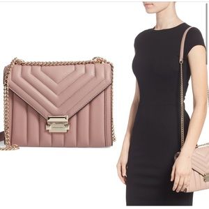 NWT MICHAEL Michael Kors Large Quilted Shoulder Bag in Fawn